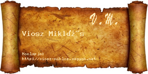 Viosz Miklós névjegykártya